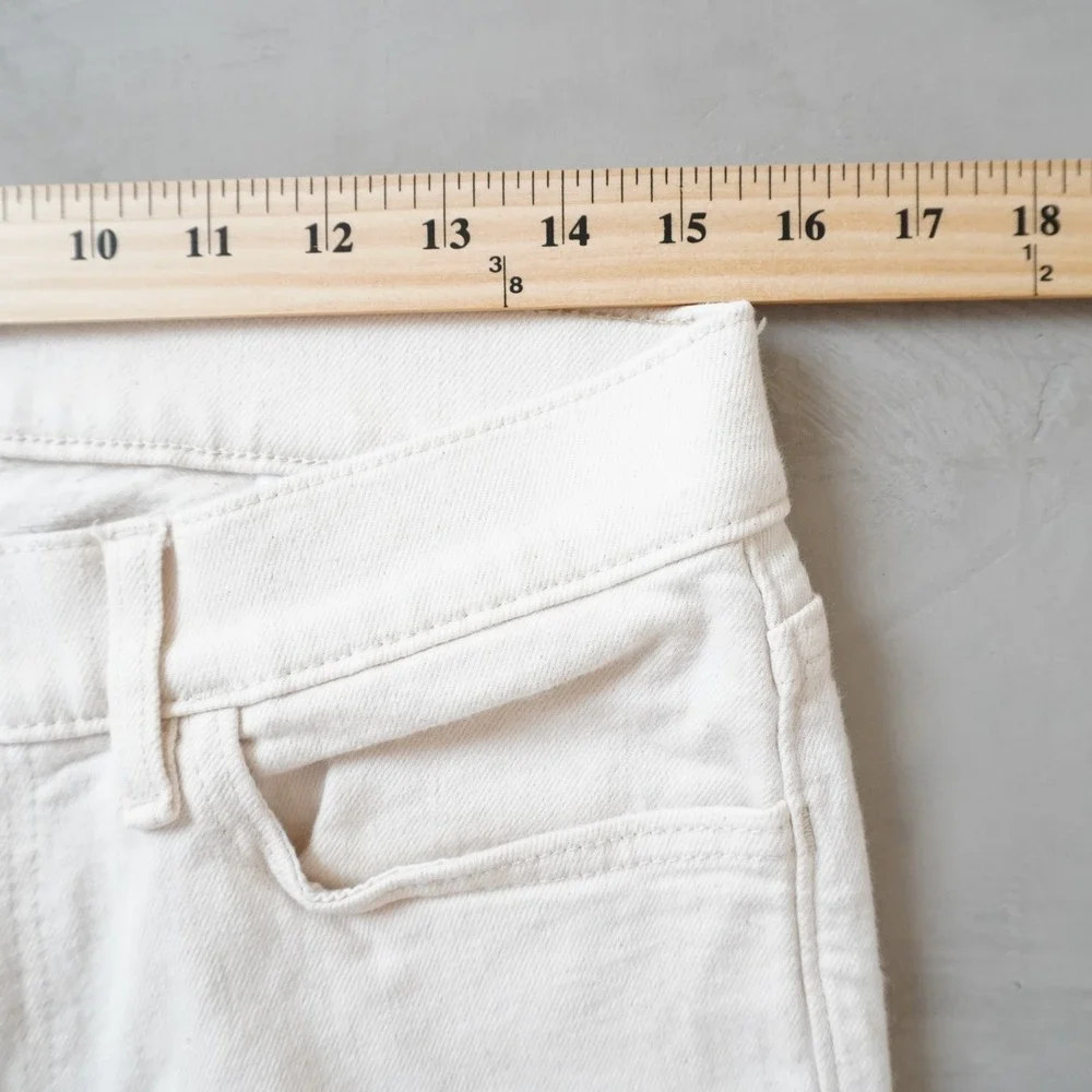 Banana Republic Mens Slim Fit Jeans 31x30 Off White Cream Stretch Denim Pants